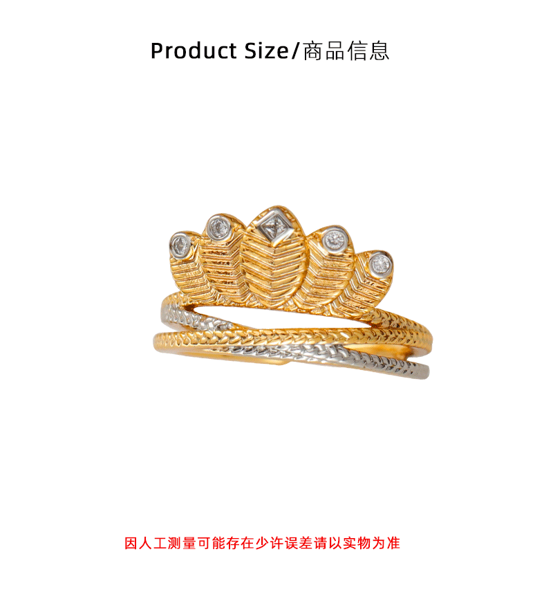 Hyacinth oro cepillado café granos anillo mujer estilo antiguo italiano hecho a mano satén con diamantes nicho ligero anillo de lujo pic 3