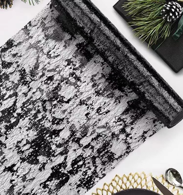 亚马逊跨境爆款烫金箔网眼桌旗节日派对婚礼装饰材料轻奢金色桌旗详情13