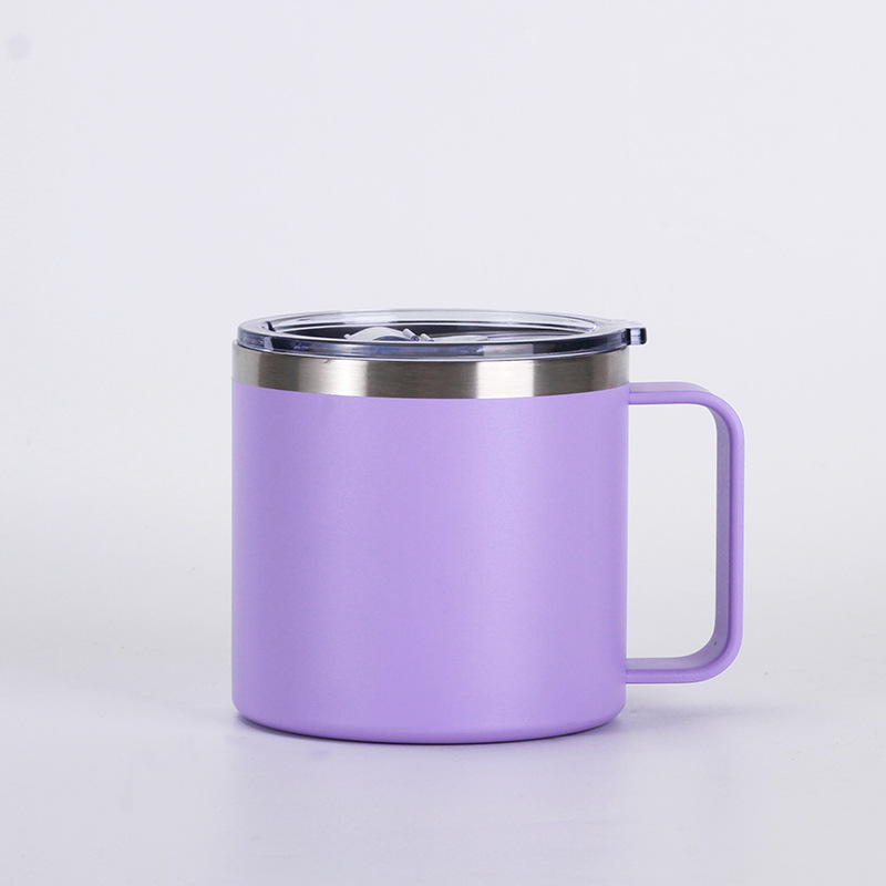 Cross-border 12oz and 14oz stainless steel handle cups, vacuum double-layer large-capacity insulated cups, household portable mugs pic 7