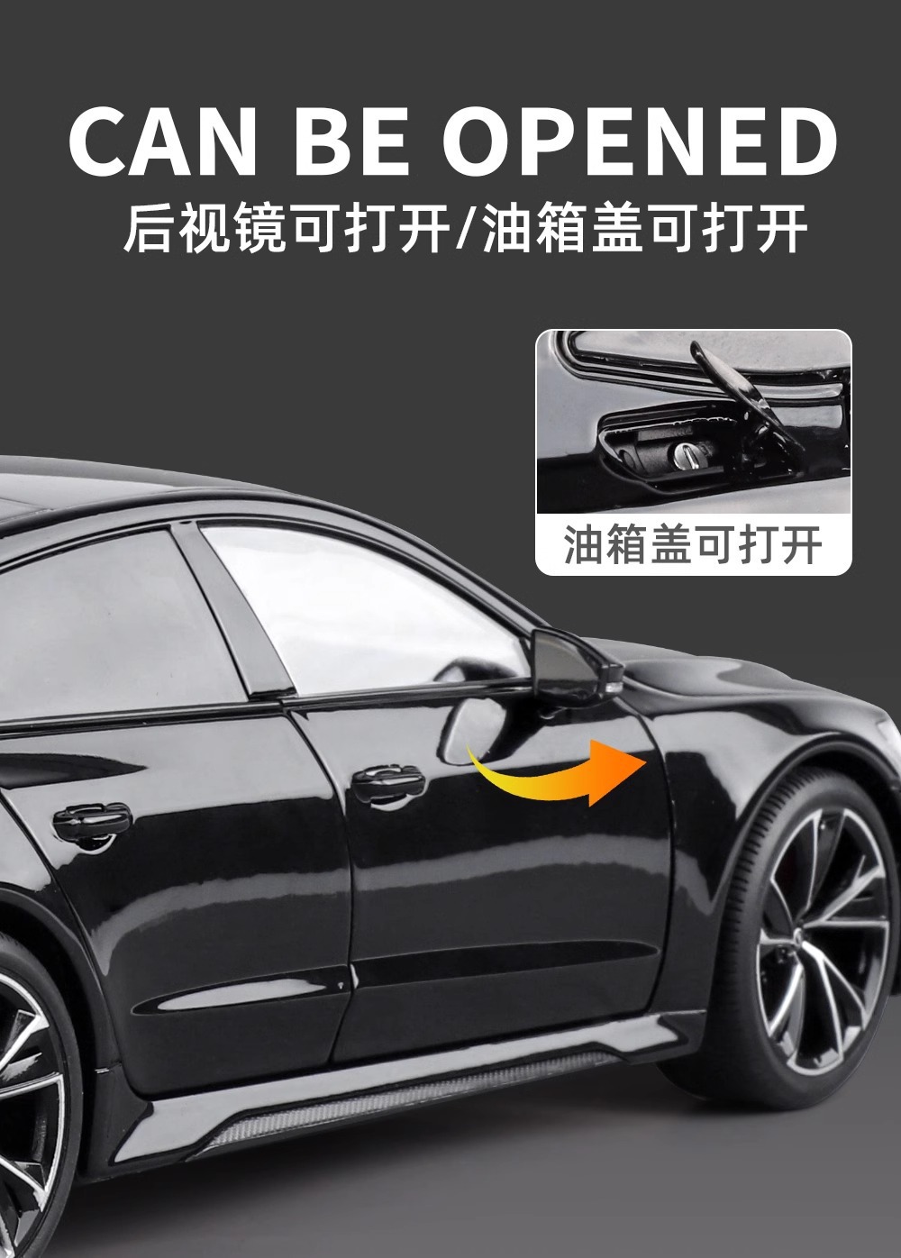 Official authorized 1:18 Audi RS7 alloy sound and light Rebound car six-door model Toy car model, boy gift car model pic 16