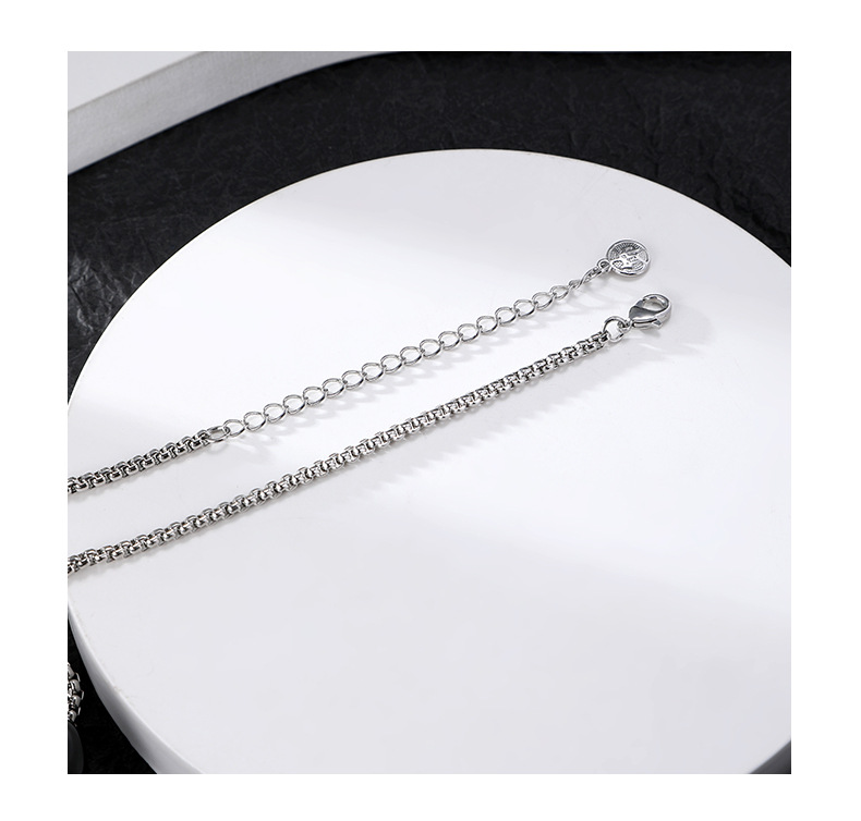 Obsidian pendant necklace, simple and cold style for women, sweater chain, versatile and stylish, and a niche silver collarbone chain on Instagram pic 10
