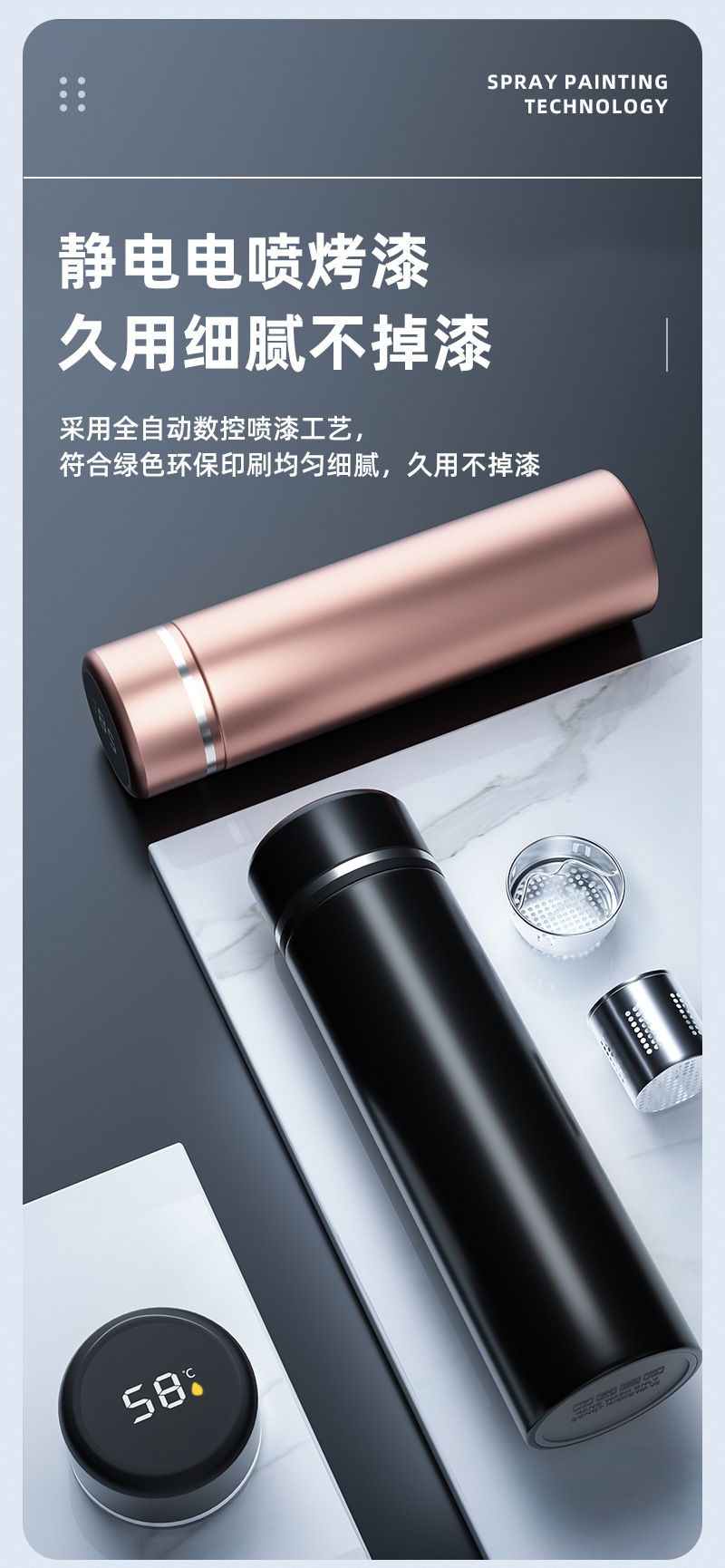 316不锈钢商务户外带显温智能保温杯测温直身杯子便捷车载随行杯详情3
