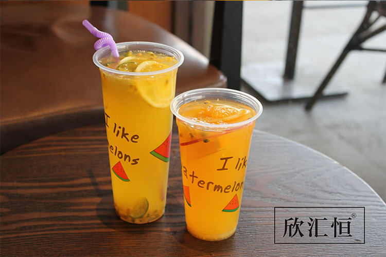 冷饮杯一次性90口径塑料杯奶茶杯果汁杯杯盖子吸管厂家批发工厂厂详情7