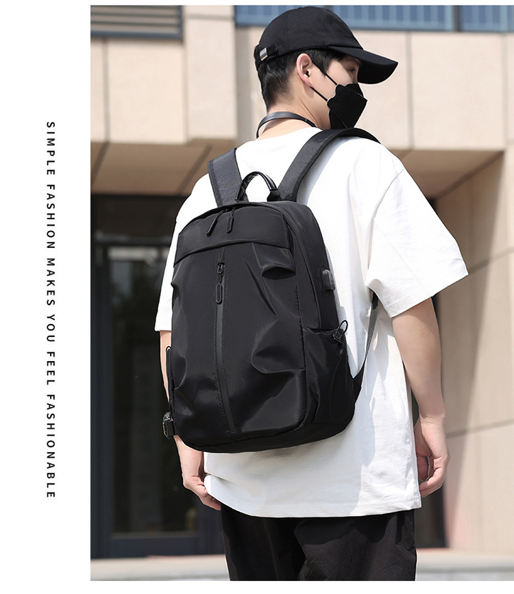 新款双肩包男士大容量轻便防水旅行背包商务电脑包休闲简约书包详情13