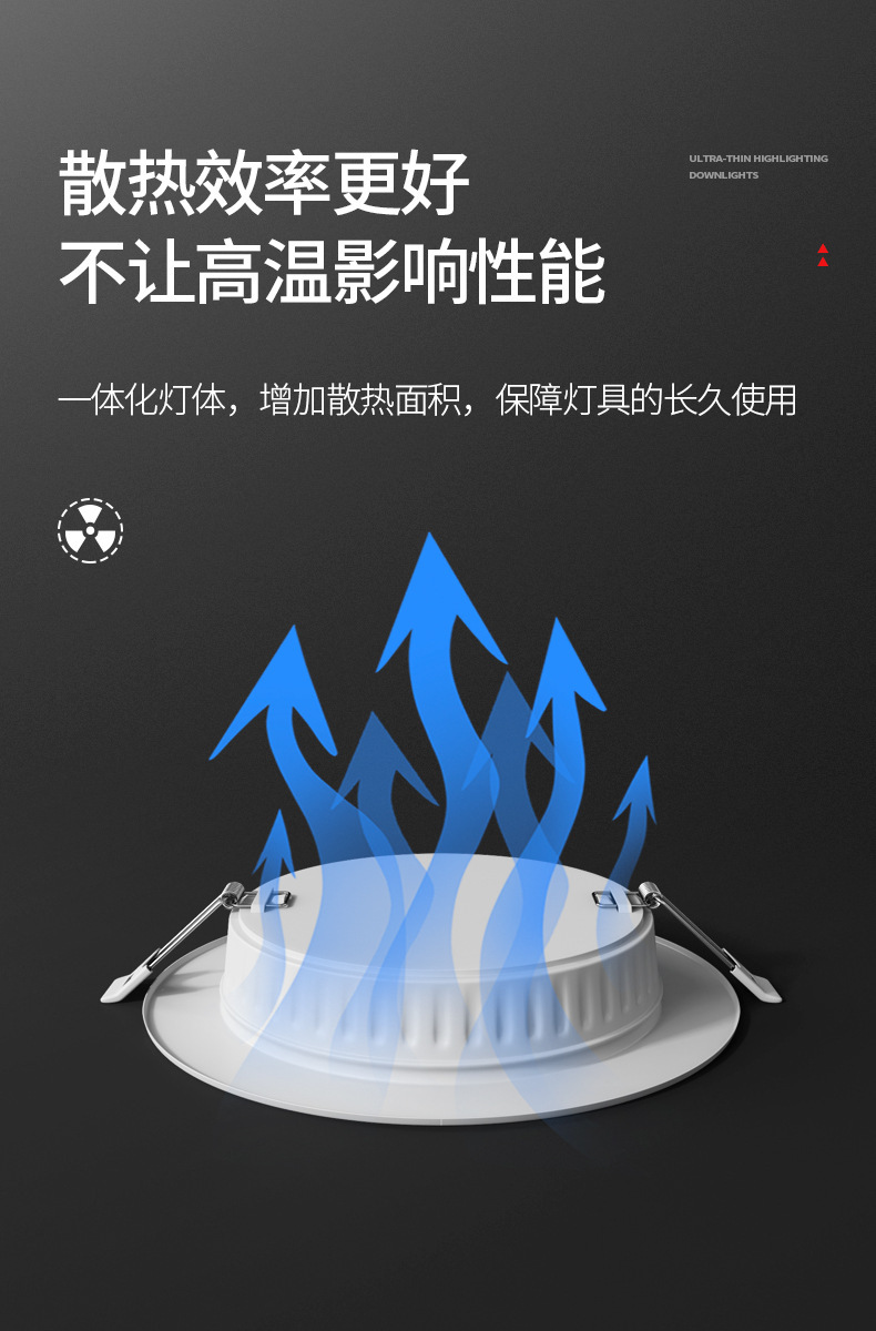 超薄led筒灯嵌入式2.5寸4寸12W6寸20W8寸24W开孔12公分15公分筒灯详情15