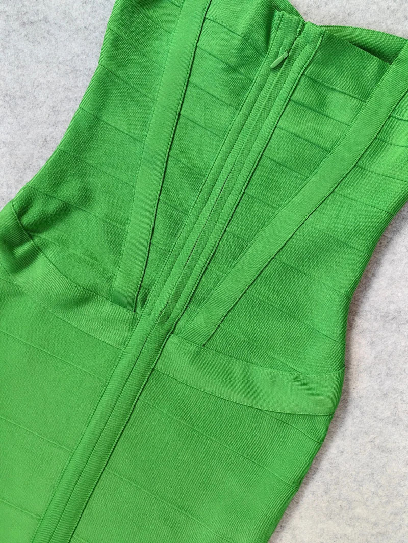 绿色清新性感跨境货源爆款单品吊带绷带连衣裙Club dress详情27