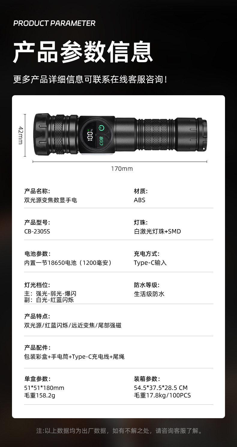 New cross-border multi-functional high-intensity flashlight, outdoor COB side light portable outdoor emergency maintenance strong magnetic flashlight pic 5