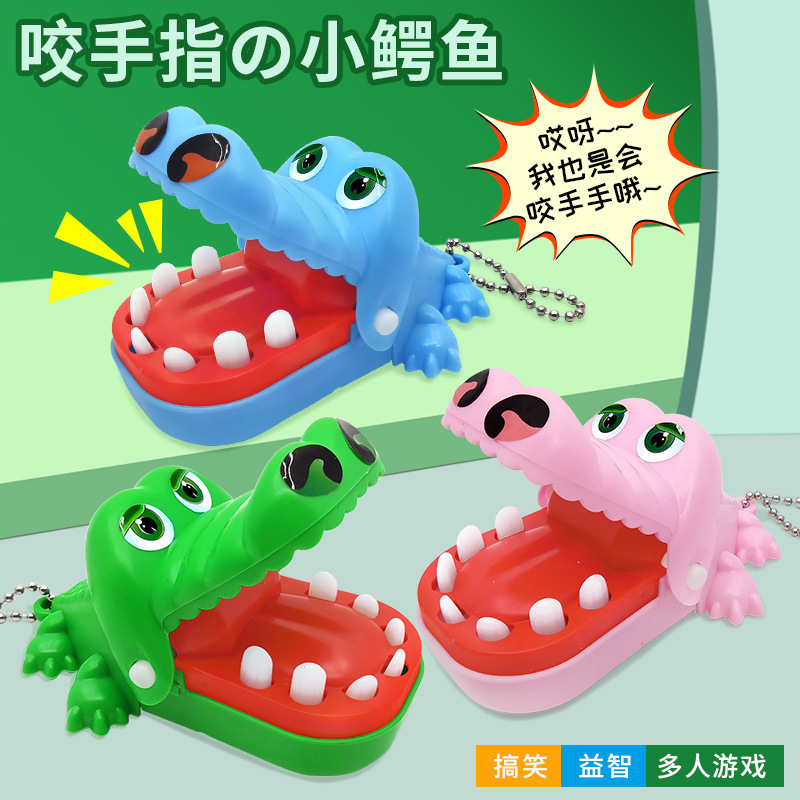 Mini hand-biting crocodile with keychain, new and unique small gifts, hand-biting little crocodile toys, prank crocodile wholesale pic 2