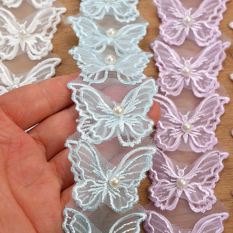 New product: 3.5x4.8CM multi-color three-dimensional double-layer butterfly polyester water-soluble lace DIY accessory decorative lace pic 18
