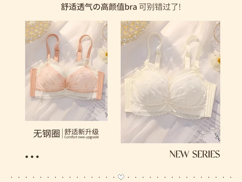 内衣女士小胸聚拢显大调整型无钢圈收副乳防下垂蕾丝夏薄款舒适详情3