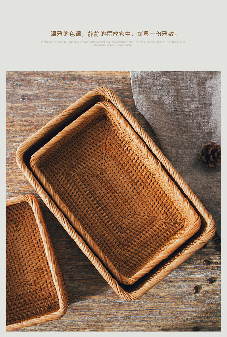 藤编收纳筐水果篮家用馒头筐竹编面包筐馍筐零食野餐篮筐手编篮子详情26