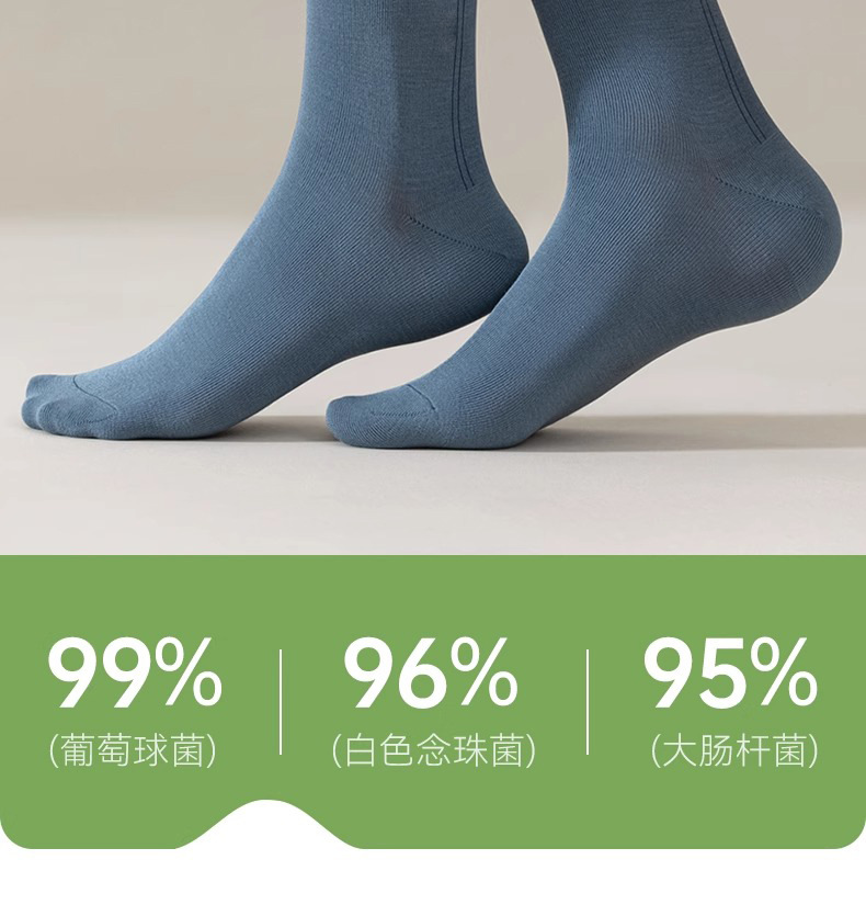 竹纤维袜子男袜新款男士中筒袜春夏季运动薄透气抗菌防臭吸汗长袜详情7