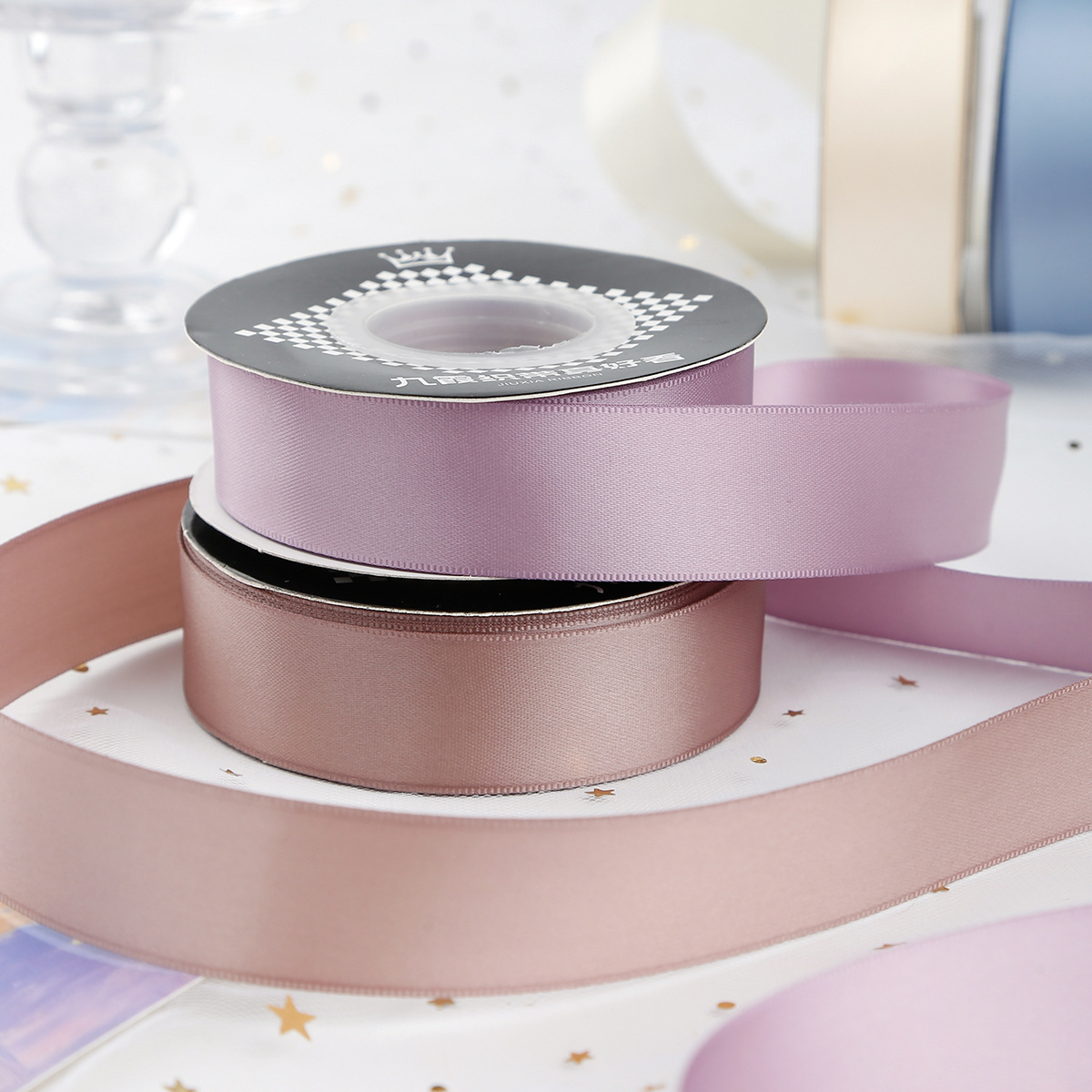 奈斯织带2.5cm双面加密丝带DIY涤纶缎带礼盒包装花束装饰蛋糕绶带服装配饰围巾丝巾防晒衣配件详情4