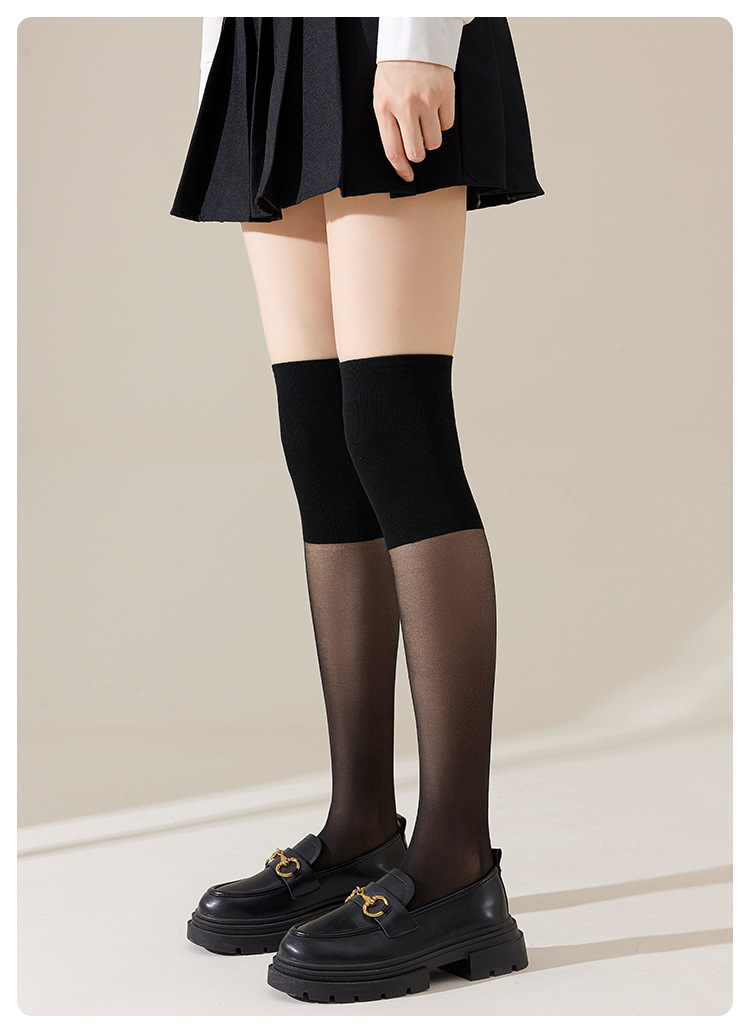 空调袜护膝丝袜点胶防滑女防勾丝耐穿夏季保暖猫抓过膝加大不掉筒详情10