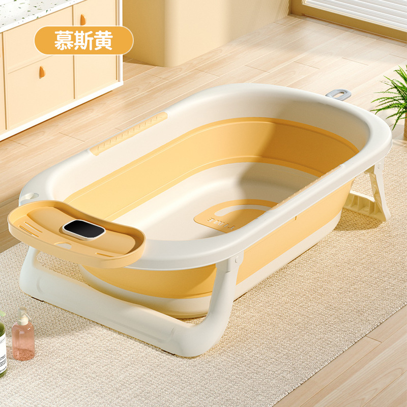 感温婴儿洗澡盆家用浴室防滑坐躺托神器浴架家用宝宝折叠舒适浴盆详情24