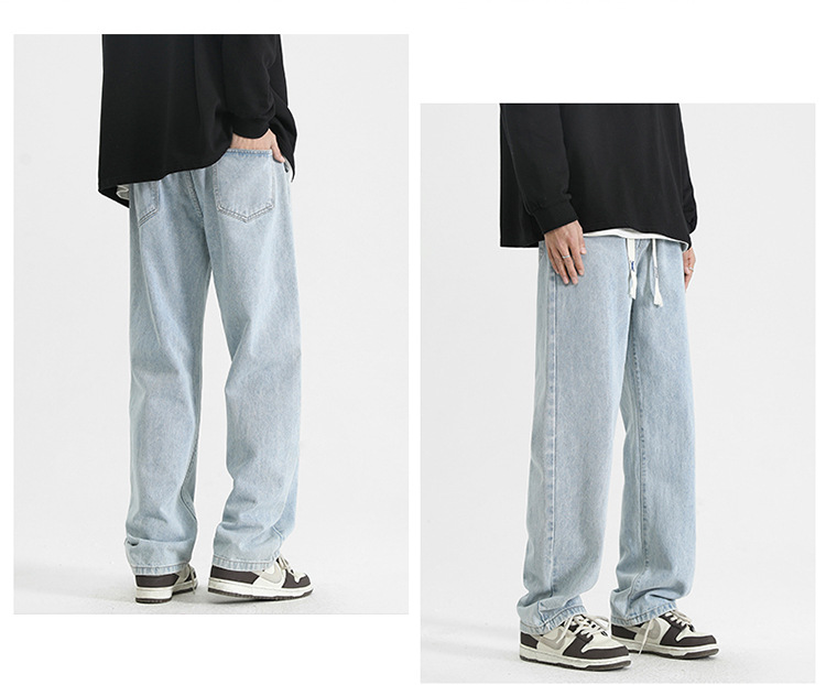 直筒牛仔裤男款春秋季潮牌百搭宽松美式高街阔腿裤休闲长裤子男士详情6