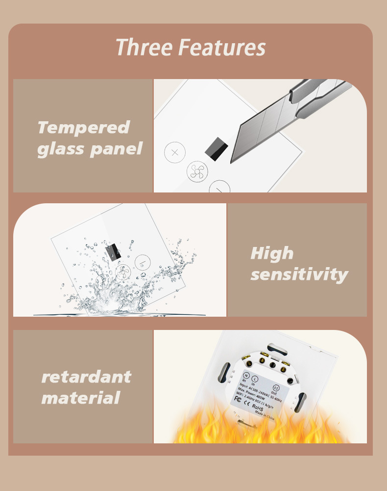 Tuya smart switch, European standard smart switch, European standard fan switch, WIFI fan switch pic 10