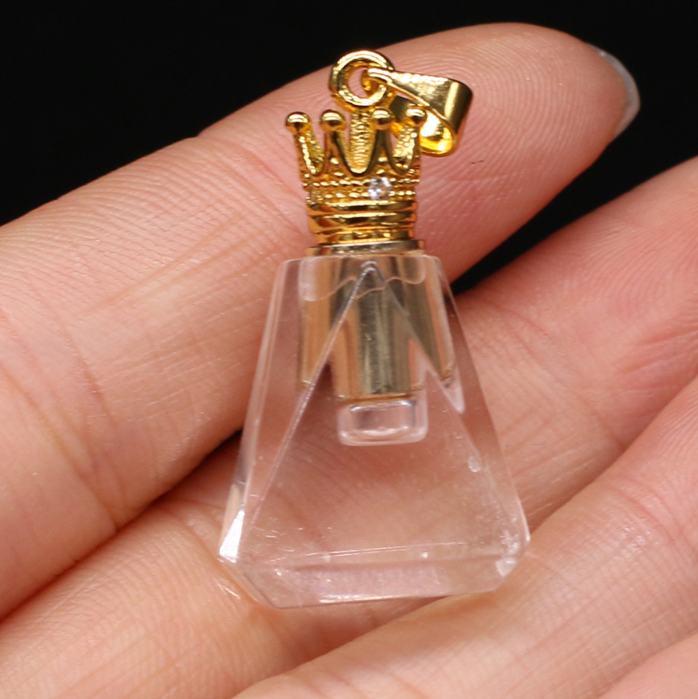 Exquisite natural semi-precious stone perfume bottles, white crystal, various shapes, DIY accessories, fashionable and exquisite wholesale production pic 45