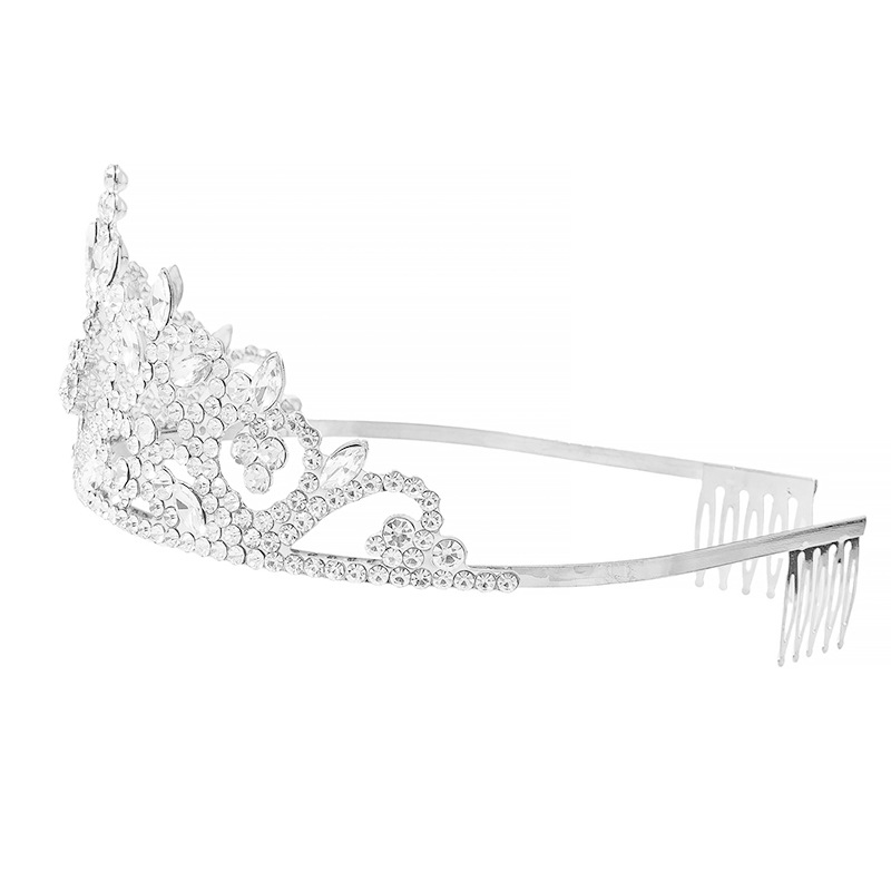 European and American cross-border design sense diamond-encrusted 15-16-year-old digital pendant water diamond crown birthday party headwear crown pic 17