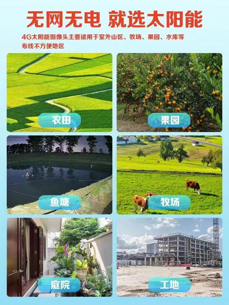 户外10倍变焦三画面太阳能监控摄像头无电无网防水手机远程对讲详情10