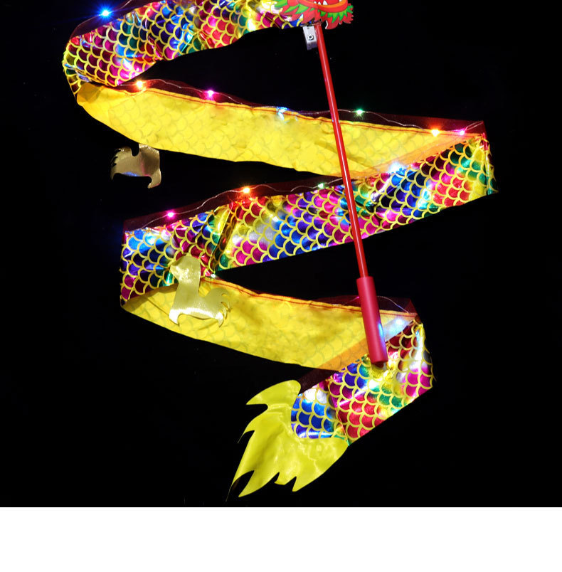 Luminous Chinese dragon ribbons, dragon dance ribbons, square park fitness props, Chinese lion dance silk ribbons pic 19