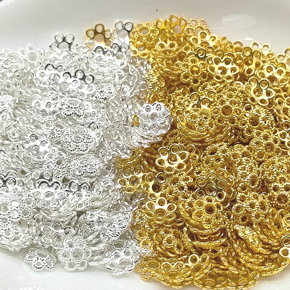 Gold-plated flower tray, spacer, bead tray, diy handcrafted material woven beaded bracelet, necklace accessory wholesale pic 3