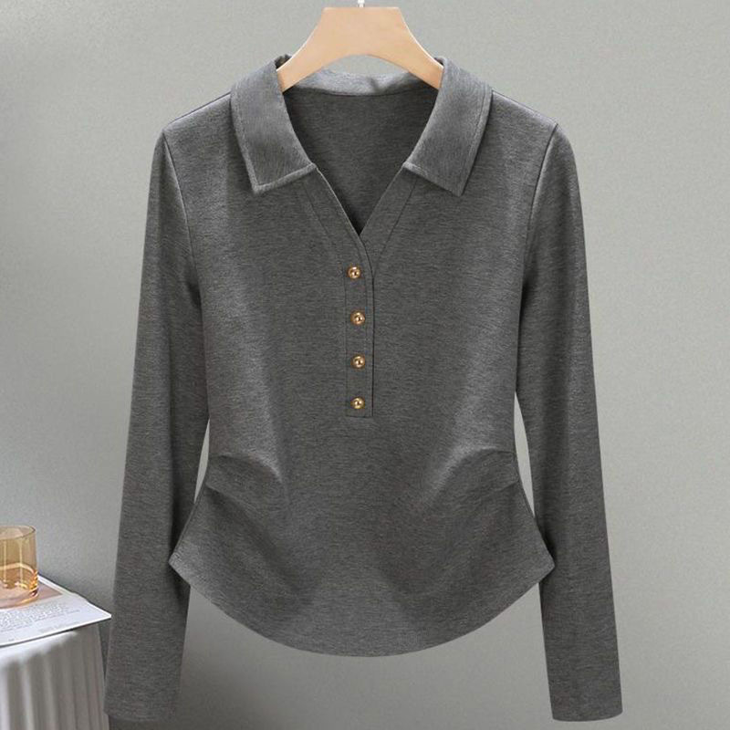 2024流行秋季女装高档次翻领收腰减龄上衣设计感小众舒适百搭女装详情9