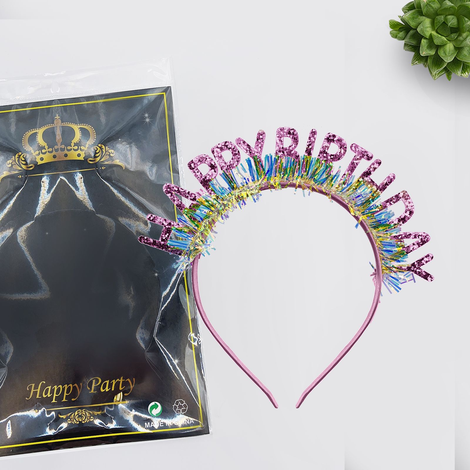 闪粉生日发箍西语英语多款Feliz闪粉金丝西生日派对头箍聚会拍照详情14