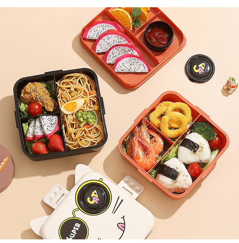 Japanese-style lunch box, ins style cross-border student version lunch box, easy to clean, microwave oven heating lunch box with lid, office worker pic 11