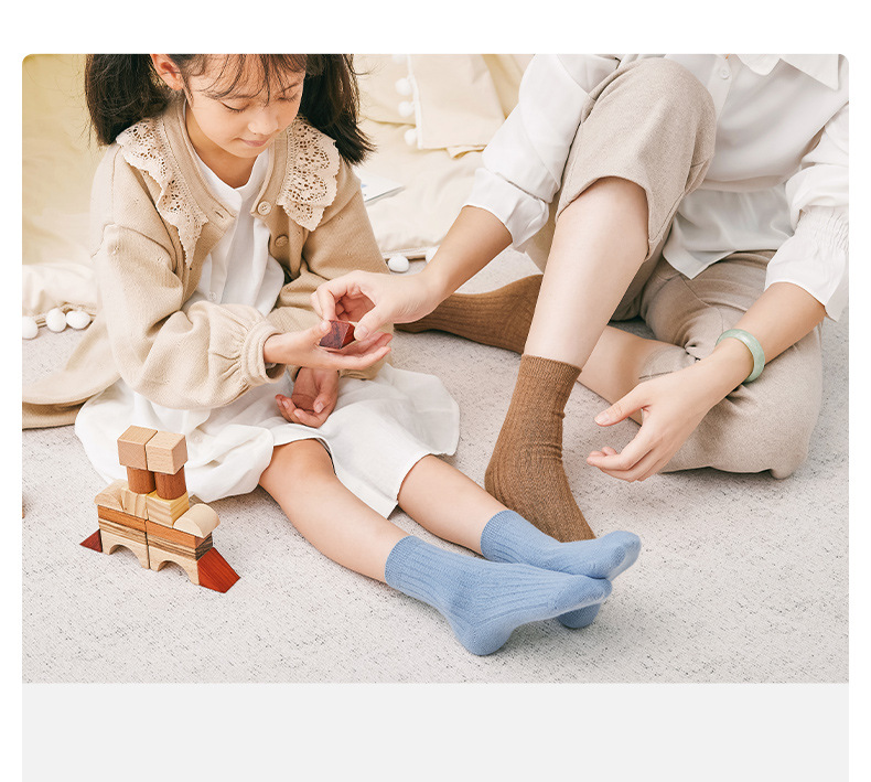 儿童袜子秋冬美利奴羊毛袜大童青少年无骨男童女童保暖加厚中筒袜详情36