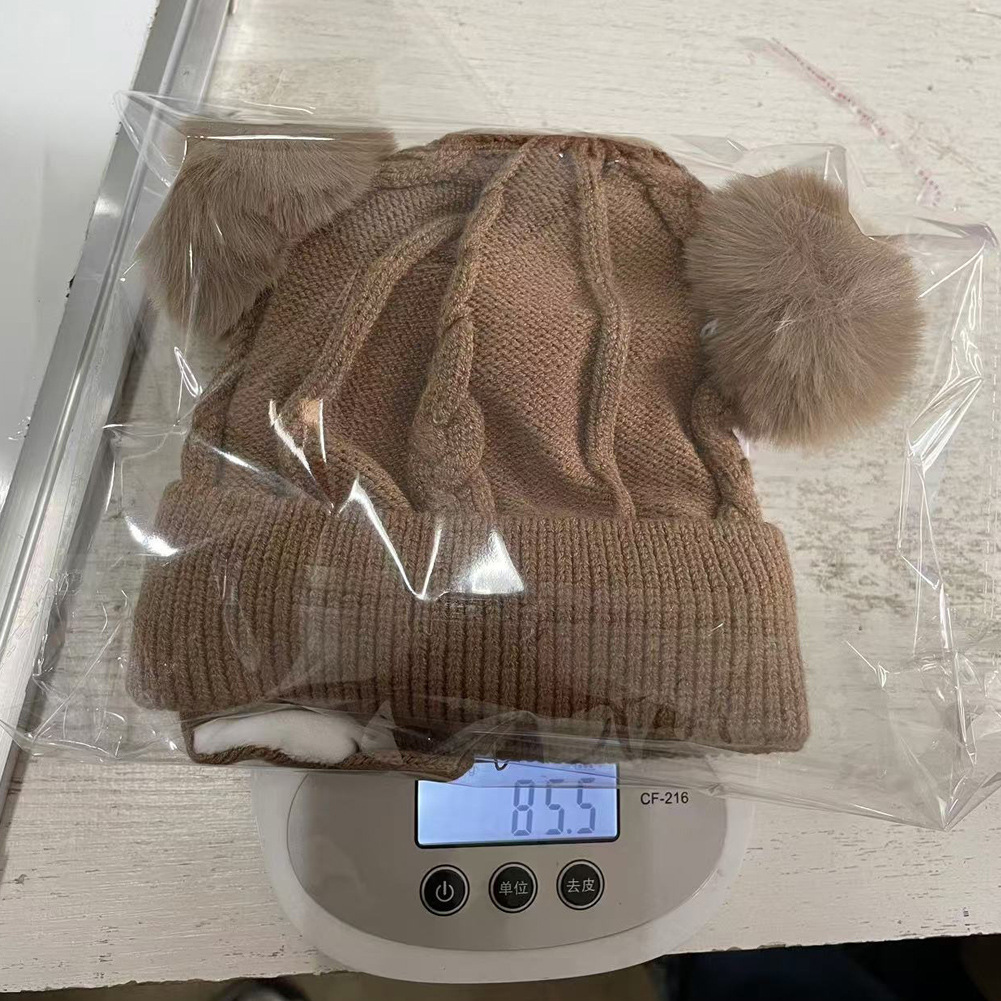 跨境新款秋冬儿童护耳帽加绒针织套头帽宝宝保暖帽子婴儿毛线帽详情7