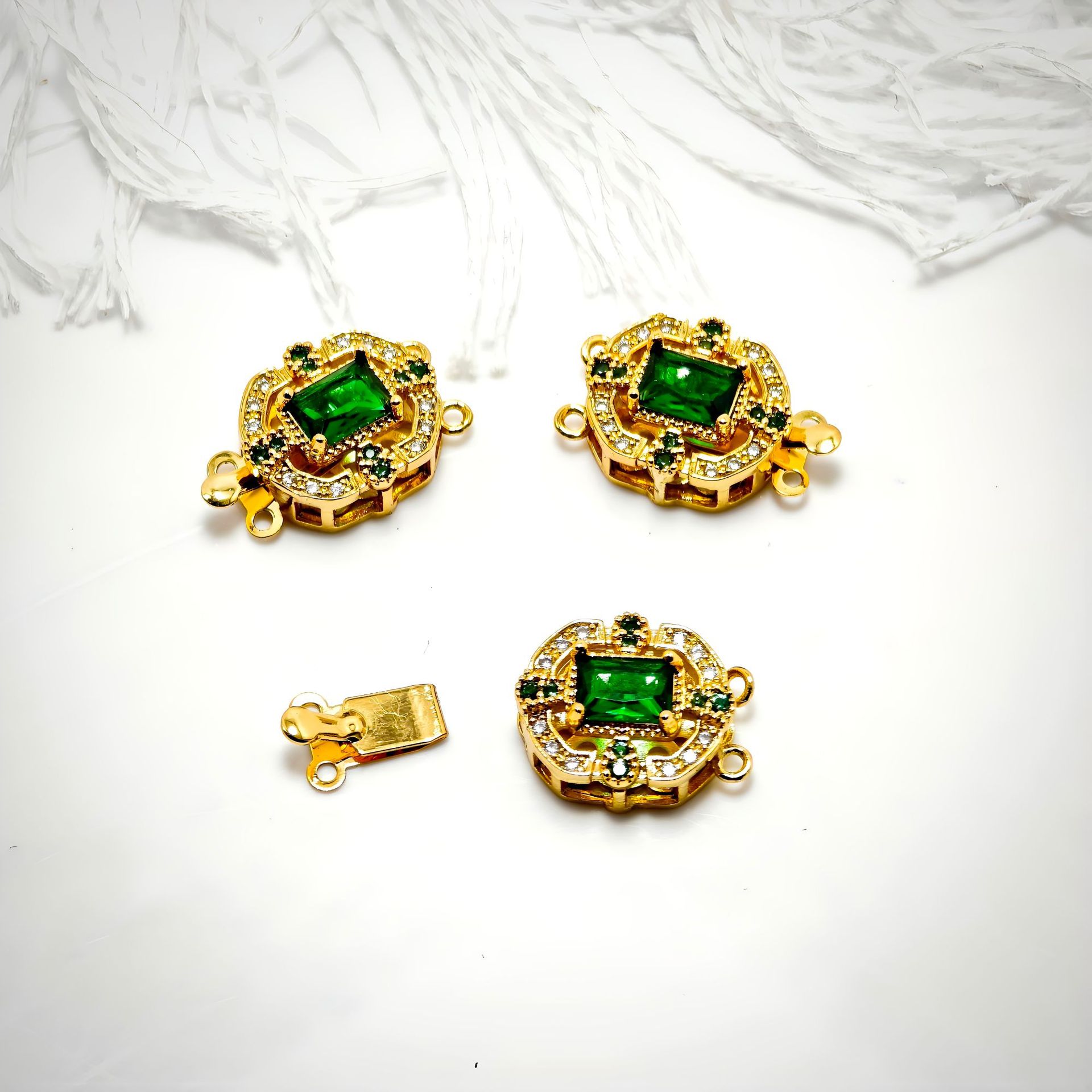 High color retention, real gold plating, double hanging, zirconium pearl buckle, pin, buckle necklace, connecting buckle head, DIY jewelry bracelet pic 36