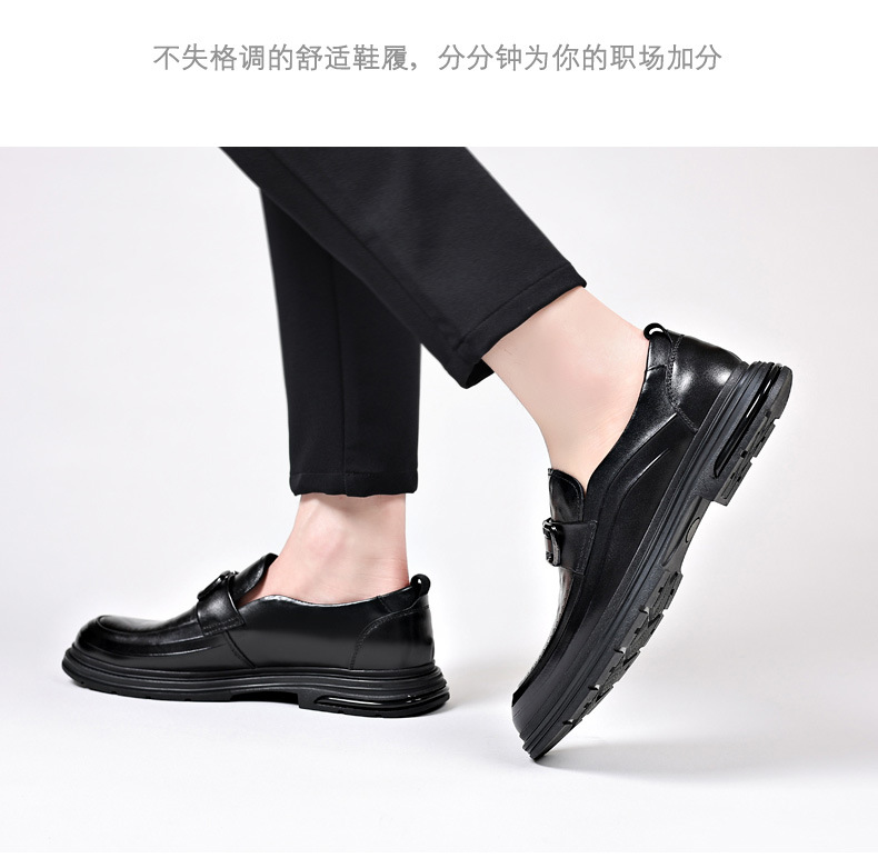新款英伦风布洛克手工真皮鞋男士透气商务正装一脚蹬皮鞋厚底单鞋详情16
