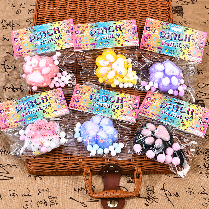 Super soft plush cat paw pinch fun stress-relieving gadget, waffle doughnut stress-relieving toy, venting small gift for direct sale pic 5