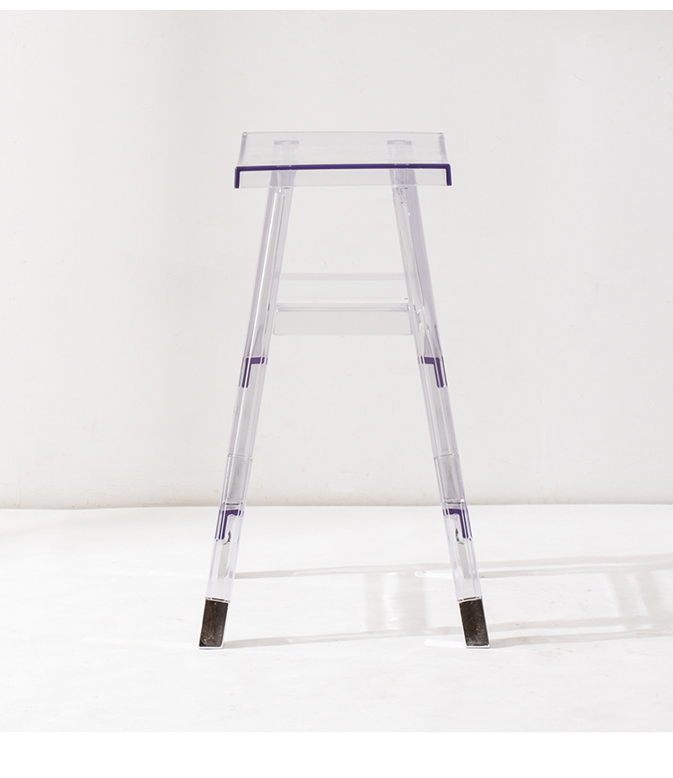 Nordic Star designer transparent backrest popular bar stool, front desk bar, coffee shop, milk tea shop high bar stool and chair pic 8