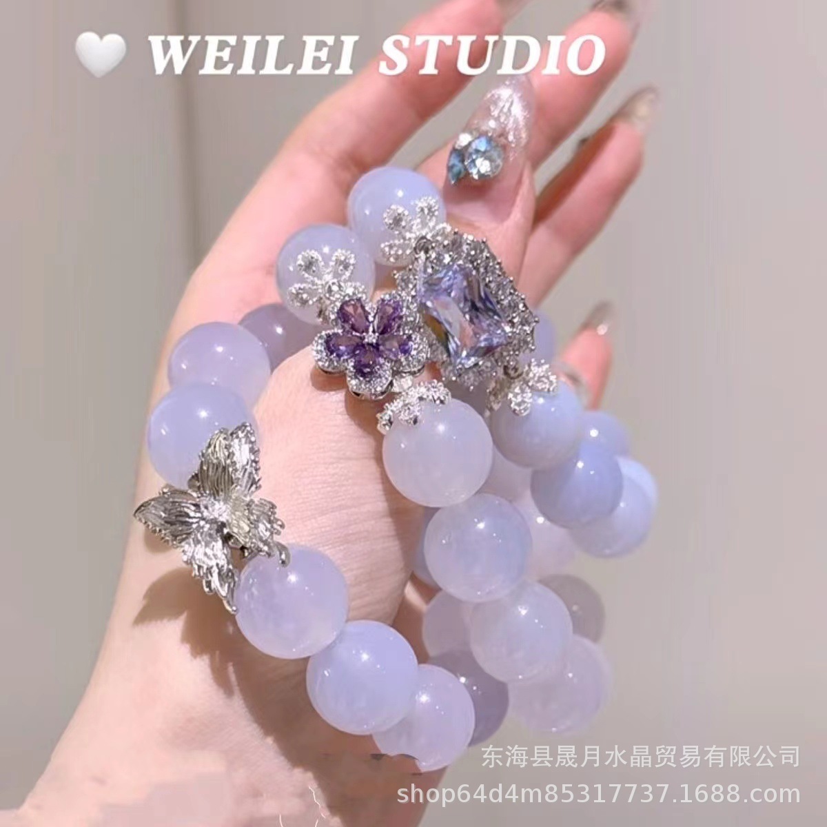 High-color-retention electroplated zircon inlaid snowflake bead magic box bead DIY crystal bracelet accessory pic 1