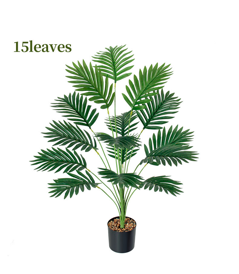 Cross-border artificial green plants, Chrysalidocarpus lutescens, palm leaf potted plants, indoor and outdoor home decoration, iron leaf artificial tree bonsai pic 22