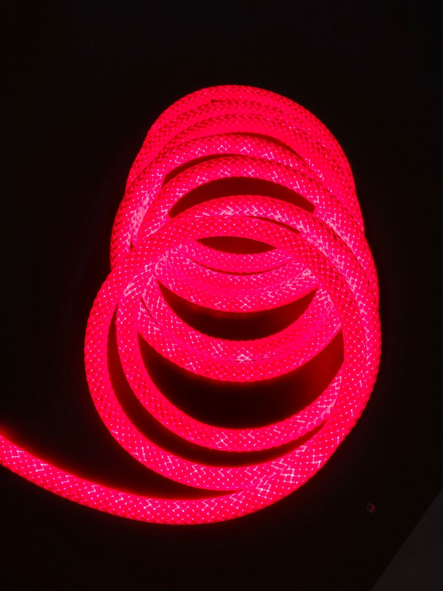 Internet-famous woven nylon light strip, 360-degree LED waterproof neon seven-color flashing light, RGB iridescent running horse atmosphere light pic 16
