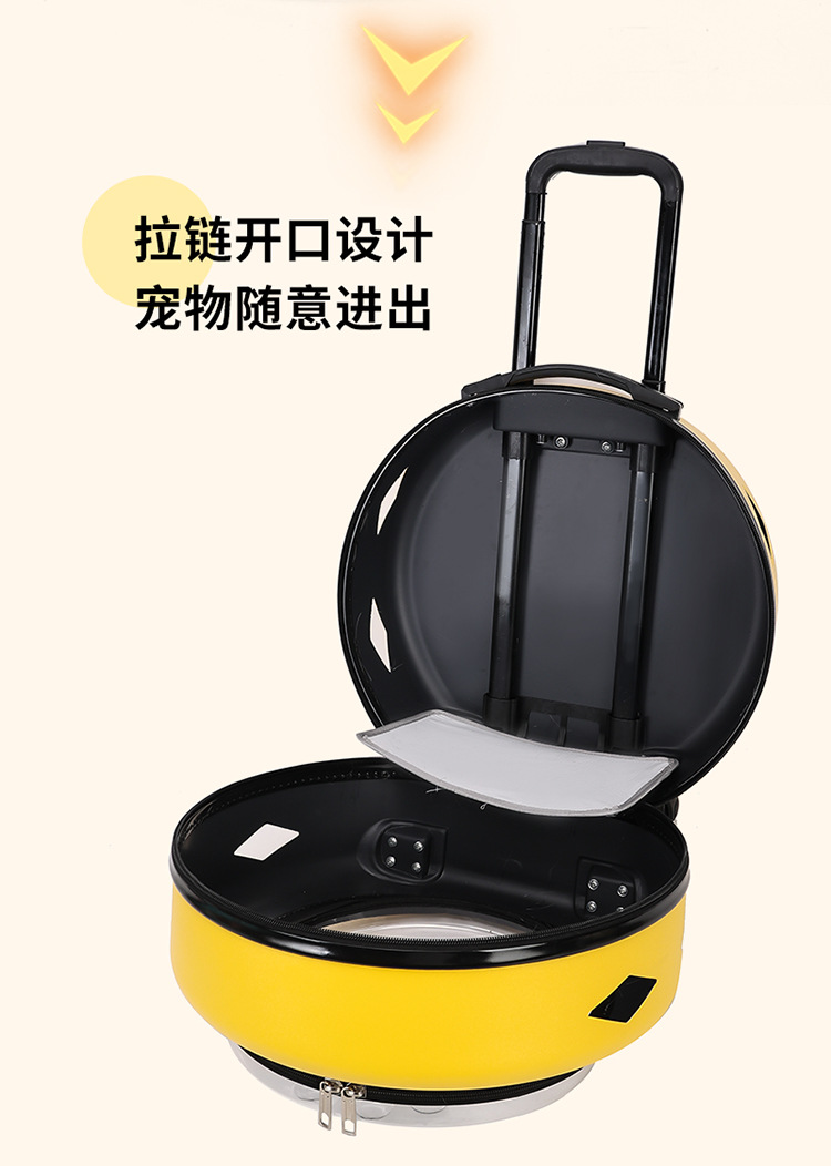 Pet trolley case, cat bag, portable trolley for going out, space capsule, transparent cat suitcase, cat trolley case pic 5