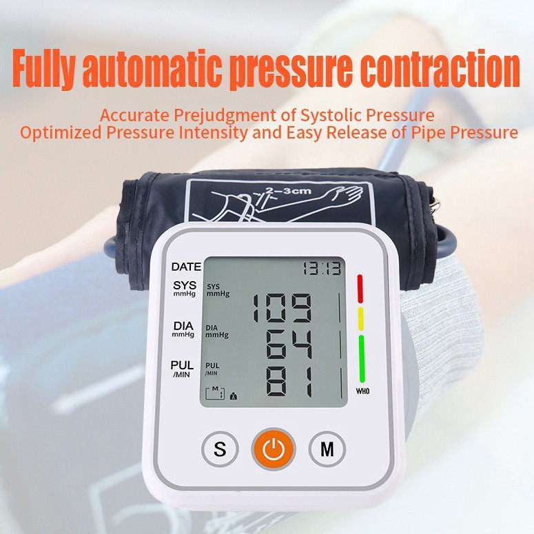 Cross-border exclusive arm blood pressure monitor, large screen rechargeable home electronic blood pressure monitor, English broadcast blood pressure monitor pic 8