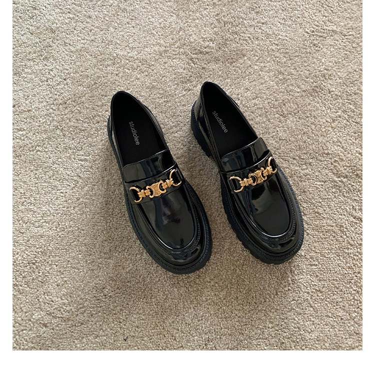 全牛皮~真皮小皮鞋女英伦风乐福鞋2023年新款圆头厚底日常JK单鞋详情15