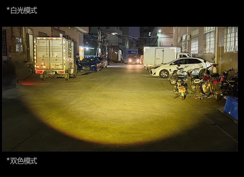 新款汽车LED摩托车射灯电动车灯四叶草射灯聚光双色3寸射灯详情11