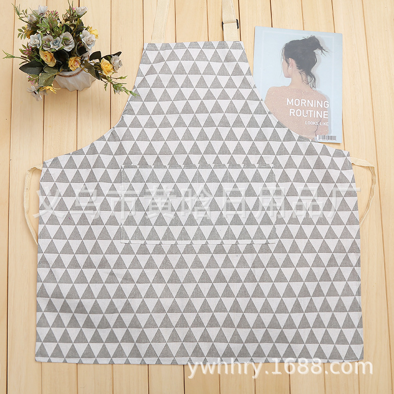 【 Chi Jia 】 Enlarged waterproof linen printed apron, widened adjustable straps, cross-border e-commerce for foreign trade export pic 3