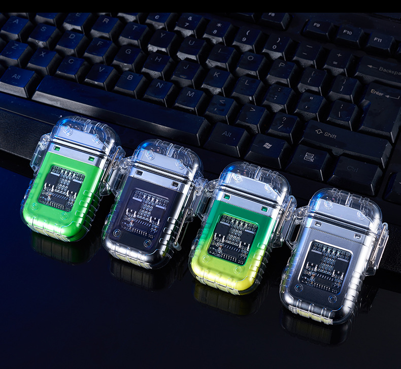 照明充电防水电子脉冲户外防风双电弧高档点烟器双电弧打火机详情12