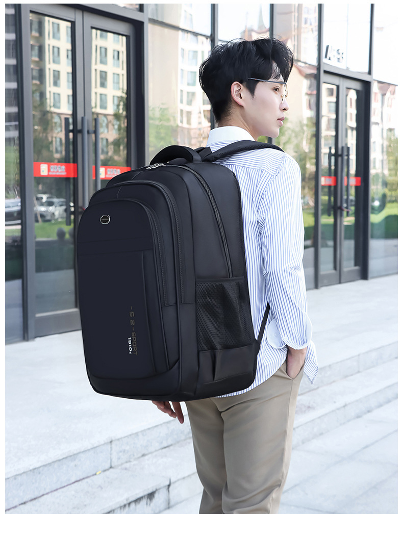 商务背包男士双肩包男生旅行休闲出差通勤大学生笔记本电脑书包男详情20