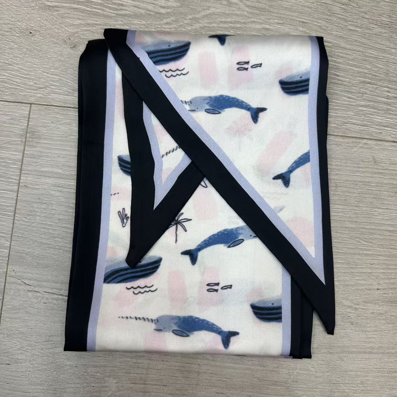 韩国百搭懒人小领巾长条细窄薄款春夏秋季洋气发带围巾服装配饰详情3