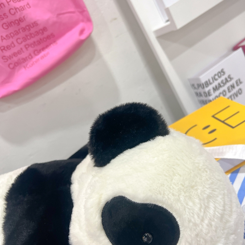 2024新款时尚熊猫双肩包清新甜美可爱卡通毛绒玩具包仿真抱枕背包详情50