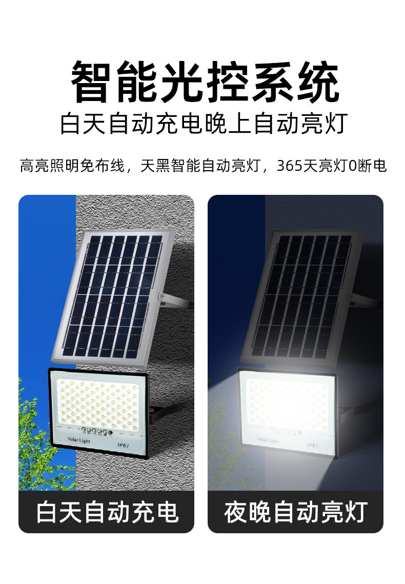 Cross-border solar lights, starry sky floodlights, household outdoor garden lights, waterproof led solar sensor lights pic 7