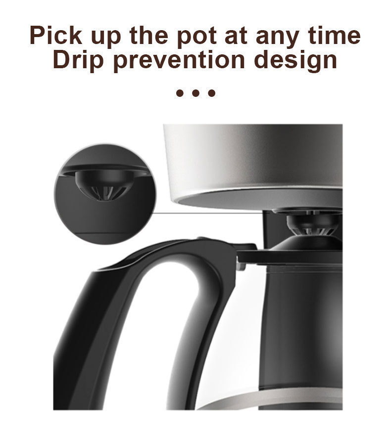 Cross-border American household coffee machine, drip milk tea machine, coffee pot, mini 750ML small grinding machine factory pic 6