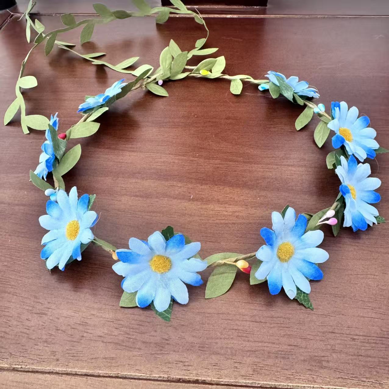 彩色花朵花环鲜花插花泥花叶皱纹纸褶皱纸鲜花包装花桶花盒详情4